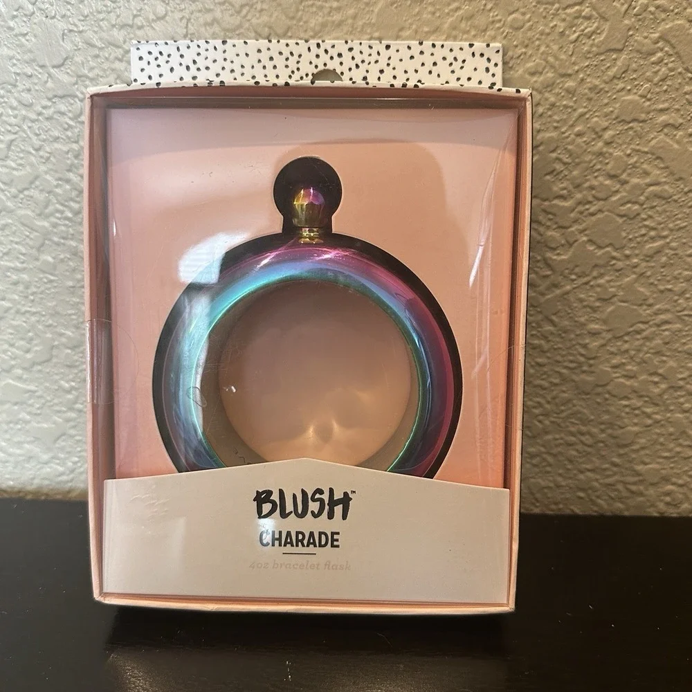 NEW Blush Charade 4 oz. Bracelet Flask rainbow metallic secret sneaky